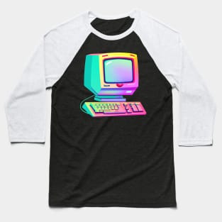 Vintage Computer Retro Colorful Baseball T-Shirt